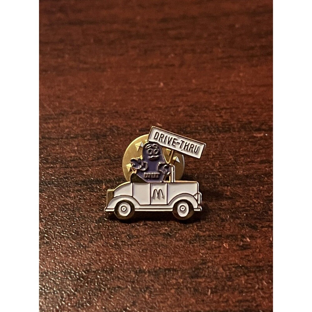 McDonald's Mascot Grimace Drive-Thru‎ Employee Lapel Hat Pin